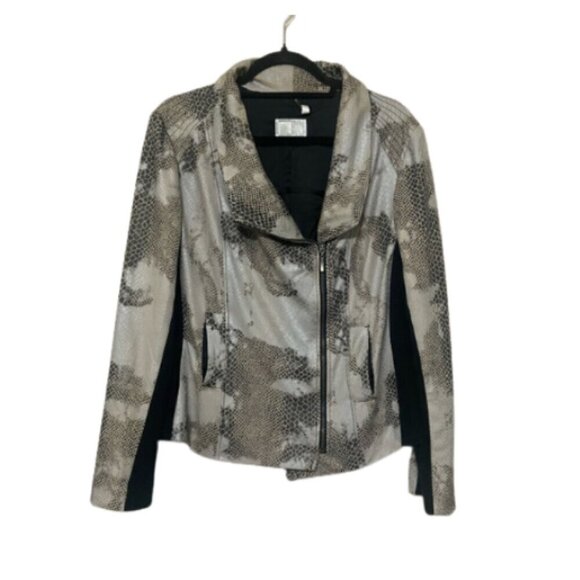 Alberto Makali Jackets & Blazers - Alberto Makali EUC metallic snake print moto jacket streetwear size L